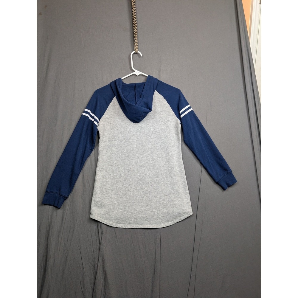 NFL Team Apparel Seattle Seahawks Kids 12/14 Hoodie Gray Navy Blue LOVE Glitter - Picture 2 of 9